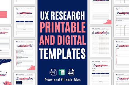 UX Research Design digital templates, a Wireframe Template by The Researcher Hub