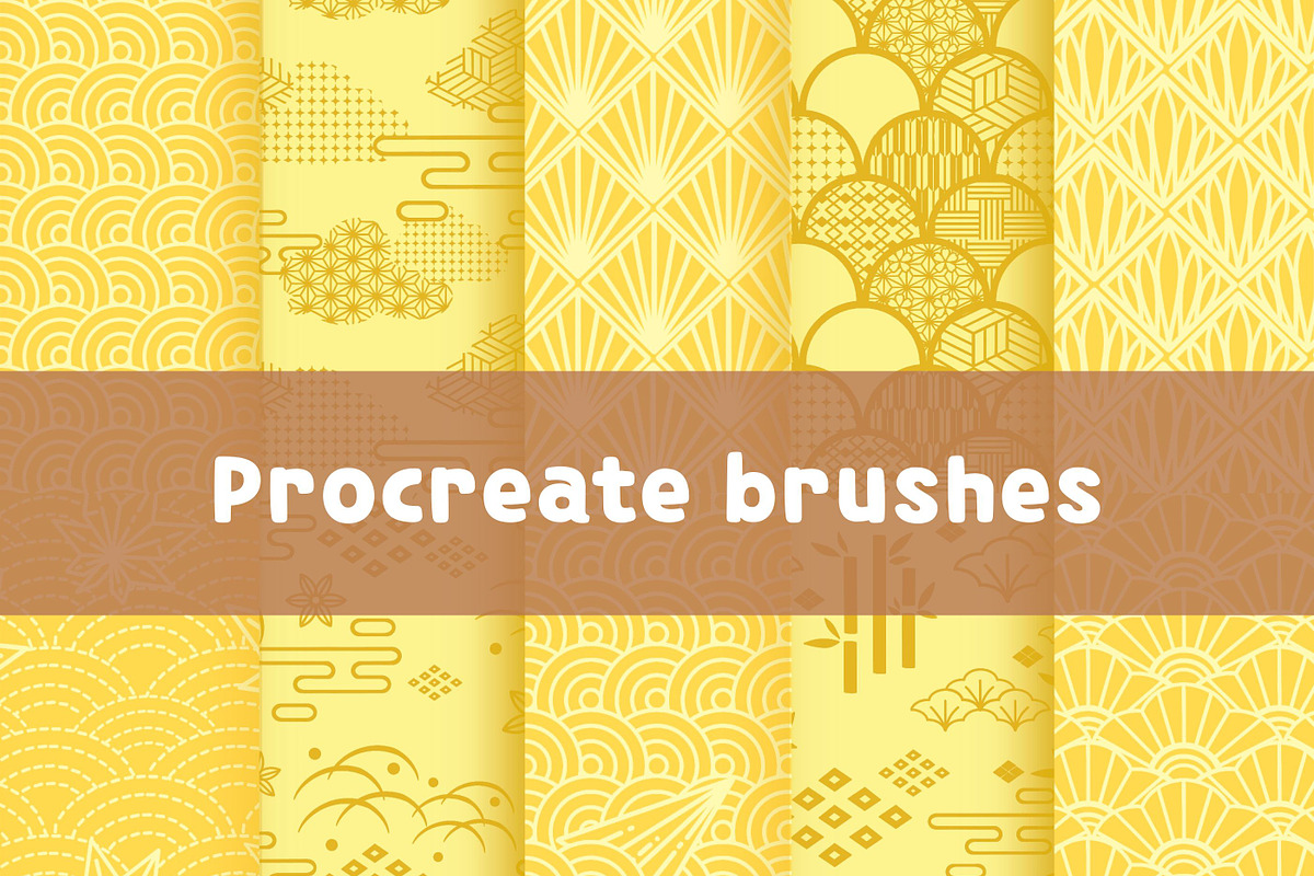 20 Procreate Japanese pattern brush, a Brush Add-On by ProcreateiBox