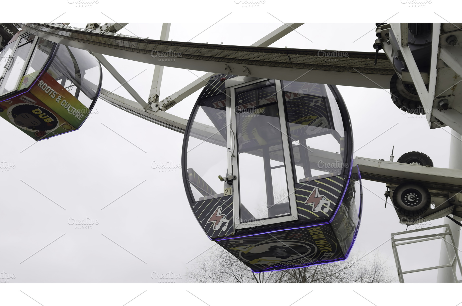 Empty cabin of a ferris wheel, a Nature Photo by Media Whale Stock