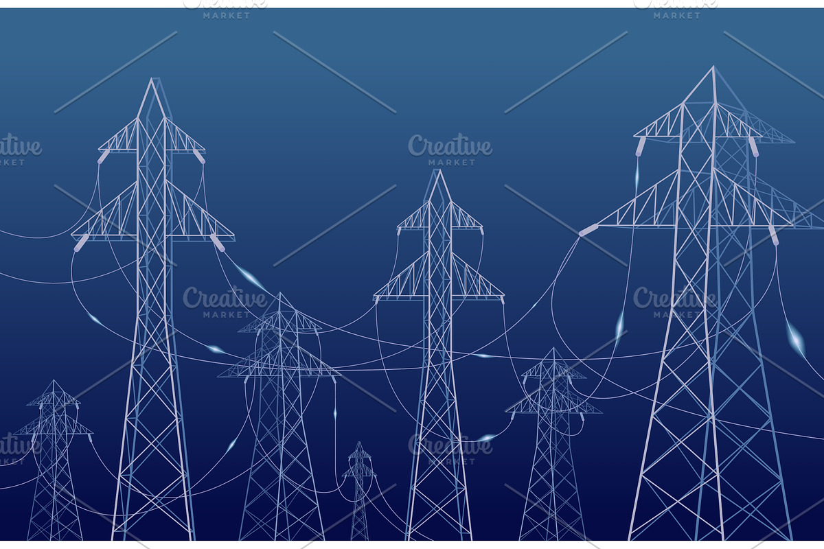 High voltage wires background, an Illustration by Valerie Bodnar