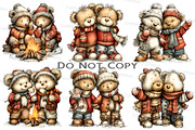 Cute Winter Bear Couple Clipart, an Illustration by Craft Nest (Thumbnail 8 of 9)