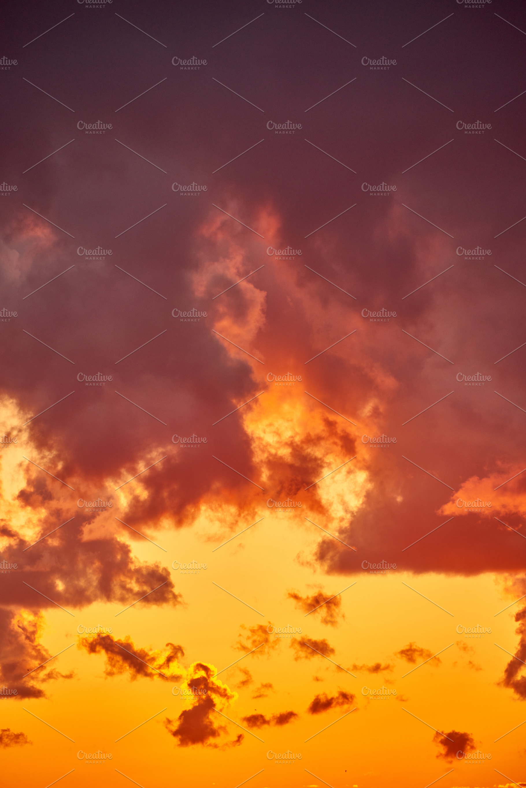beautiful morning sky with fluffy clouds, a Nature Photo by Fotowunsch - photography 