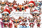 Christmas Funny Reindeer Clipart, an Illustration by Designworld (Thumbnail 1 of 6)