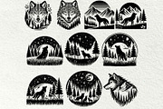 Wolf SVG Bundle. Howling Wolf, an Animal Illustration by DENIDigitalArtSudio (Thumbnail 6 of 8)