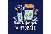 Drink water card backgrounds set, a Food Illustration by Good Studio (Thumbnail 4 of 6)
