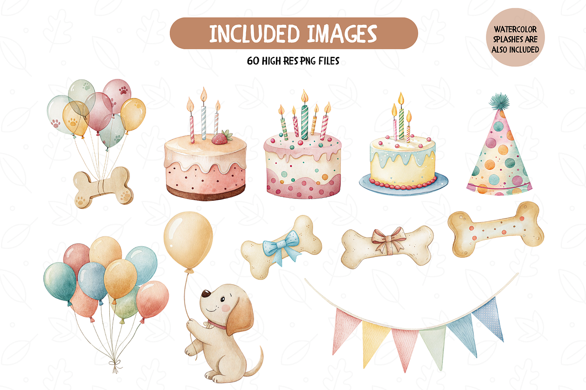 Paw Party Clipart, Dog Birthday, an Illustration by TatiMockup (Photo 5 of 7)