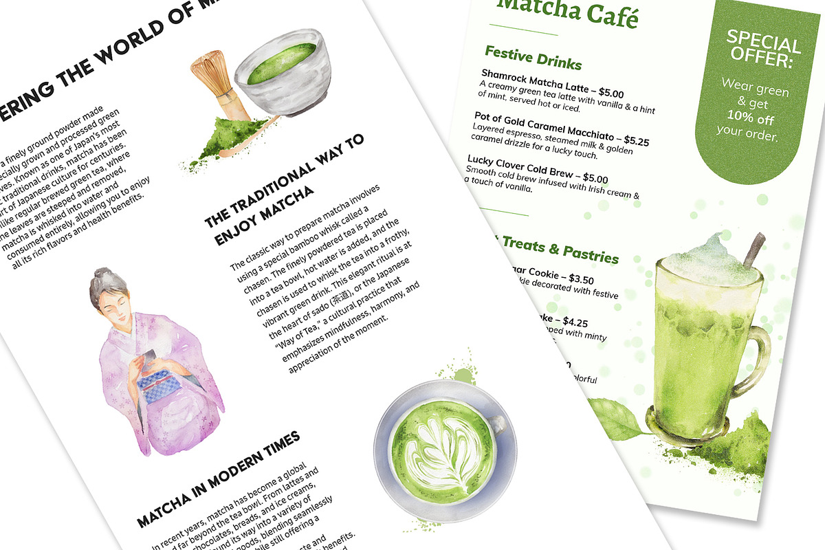 Japanese Matcha Watercolor – 20 PNG, a Food Illustration by Gallery House (Photo 5 of 5)