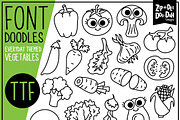 Vegetables Doodle Font, a Handwritten Font by Zip-A-Dee-Doo-Dah Designs (Thumbnail 1 of 2)