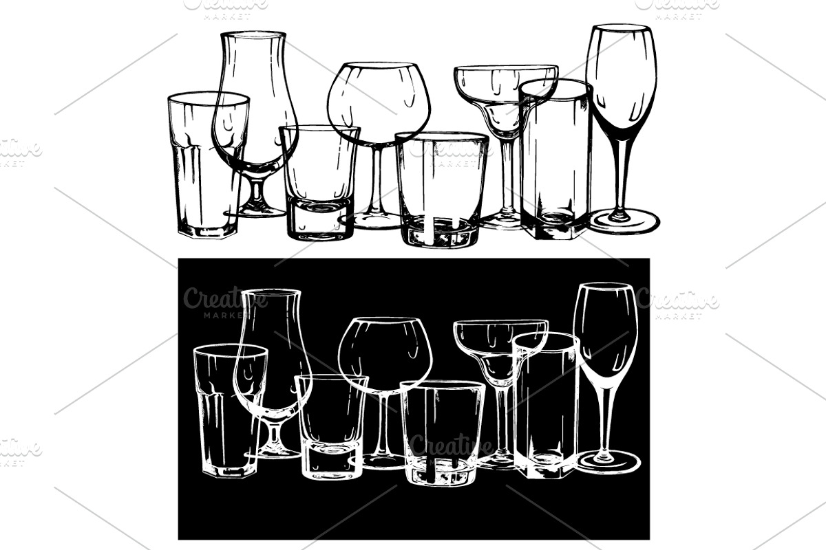 Cocktails, Drinks & Glasses, a Decorative Illustration by Ecaterina Sciuchina (Photo 6 of 9)