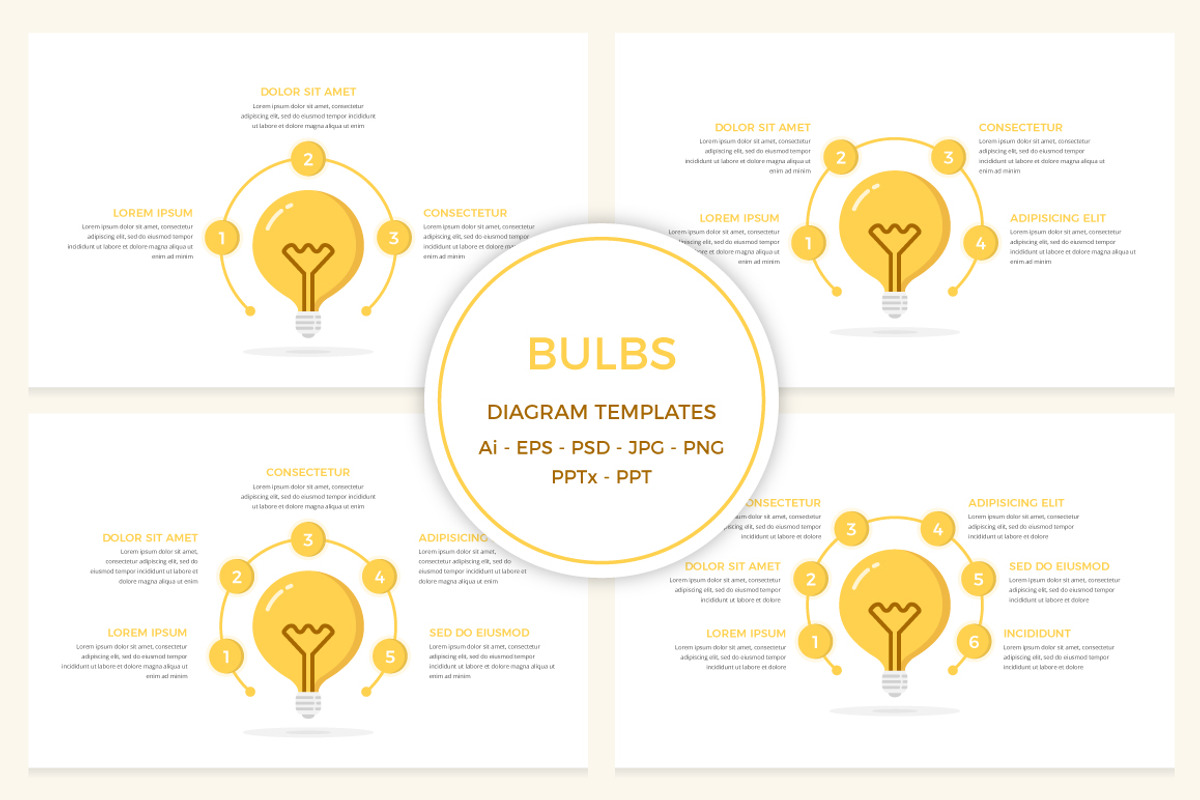 Bulbs - Diagram Templates, a Templates & Theme by PixMarket