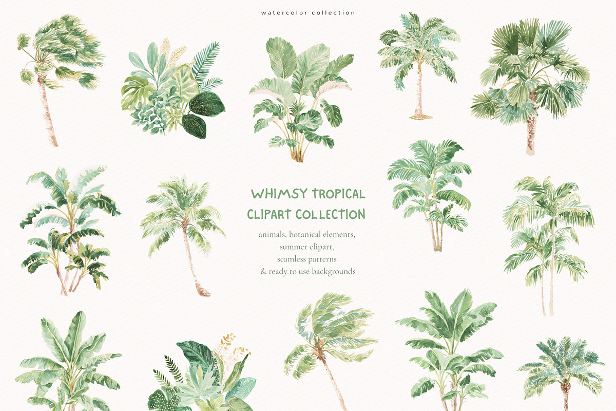 Whimsy Tropical Clipart Collection, an Animal Illustration by PeDe Designs (Photo 5 of 11)