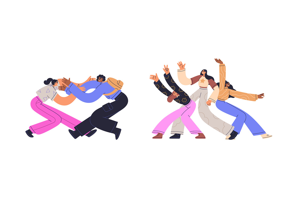 Happy best friends together set, a Person Illustration by Good Studio (Photo 3 of 5)