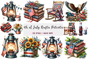 4th of July Rustic Patriotic Clipart, an Illustration by DreamArtGraphic (Thumbnail 1 of 4)