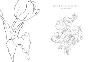 Flowers Line Arts Clipart