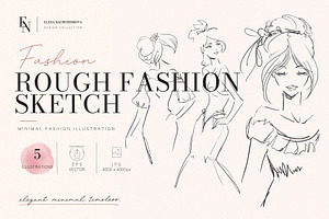 Fashion Sketch Female Silhouettes, a Person Illustration by Elena Naumchenkova