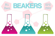 Science Beaker Icons, Clipart Vector, an Education Illustration by Digital Sugar (Thumbnail 1 of 2)