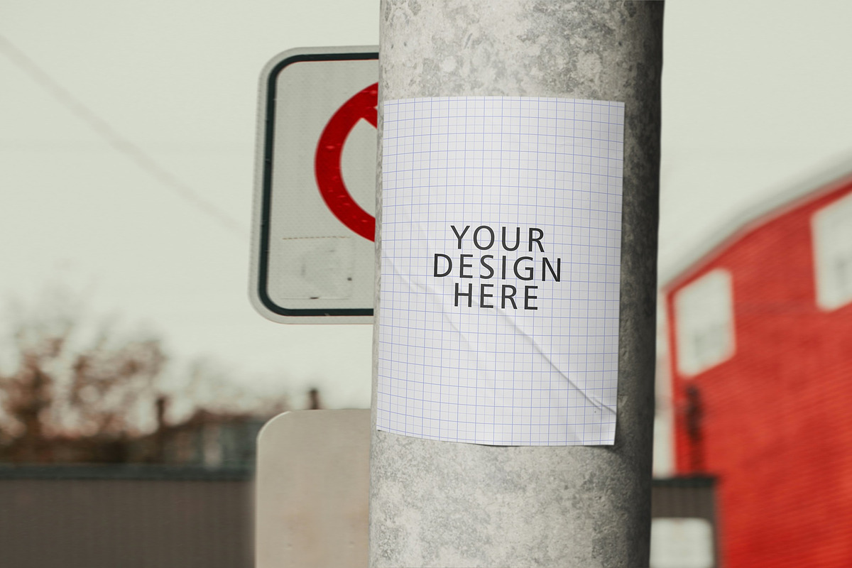 Glued Poster Mockup, an Advertising Mockup by Tahtagraphic (Photo 2 of 2)