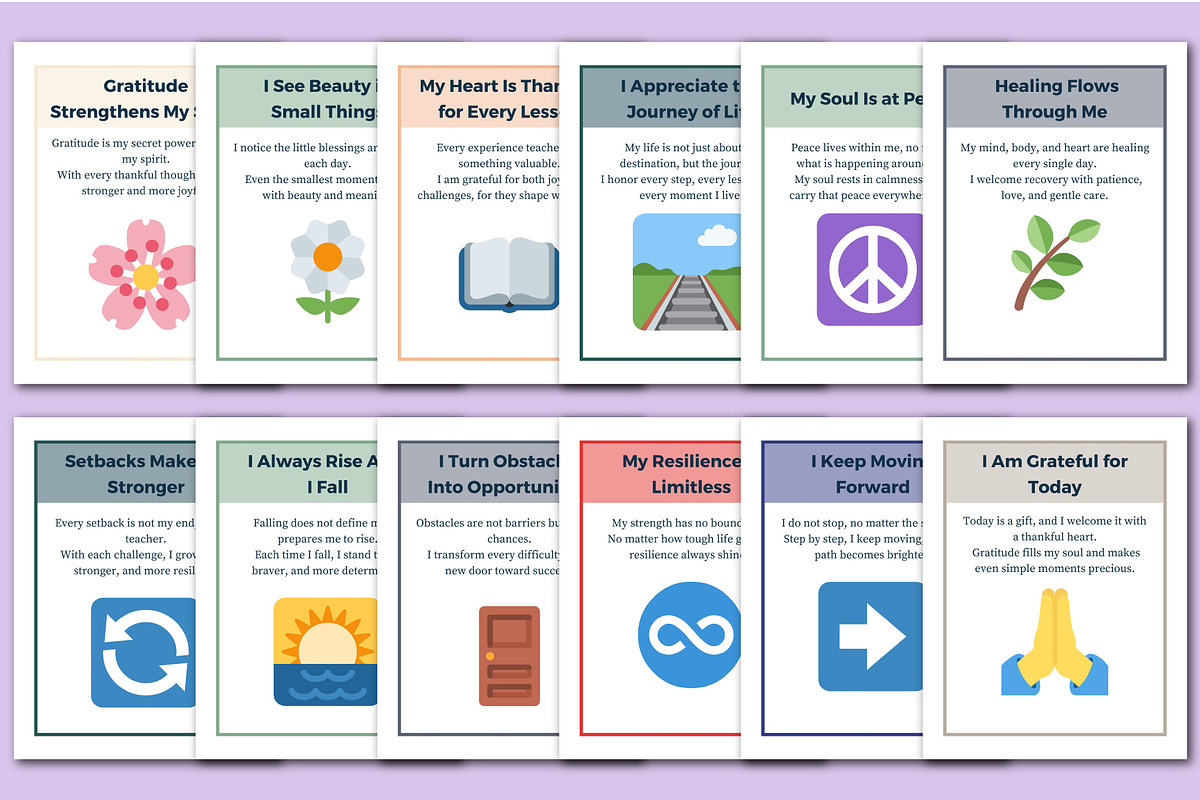 50+ Mental Resilience Affirmation, a Stationery Template by Designmela01 (Photo 3 of 6)