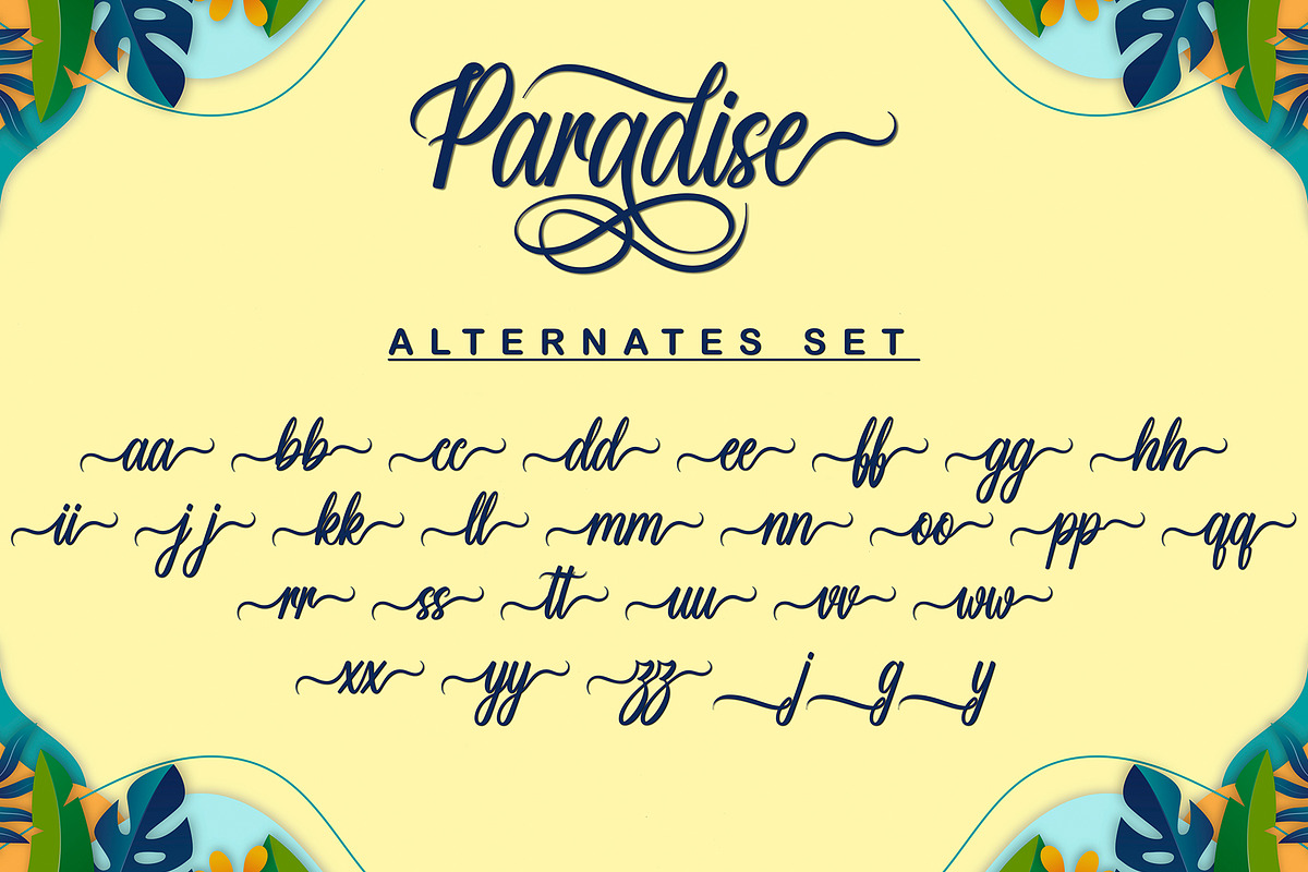 Paradise | Handwriting Calligraphy, a Handwritten Font by Aveni Letter Type (Photo 13 of 14)