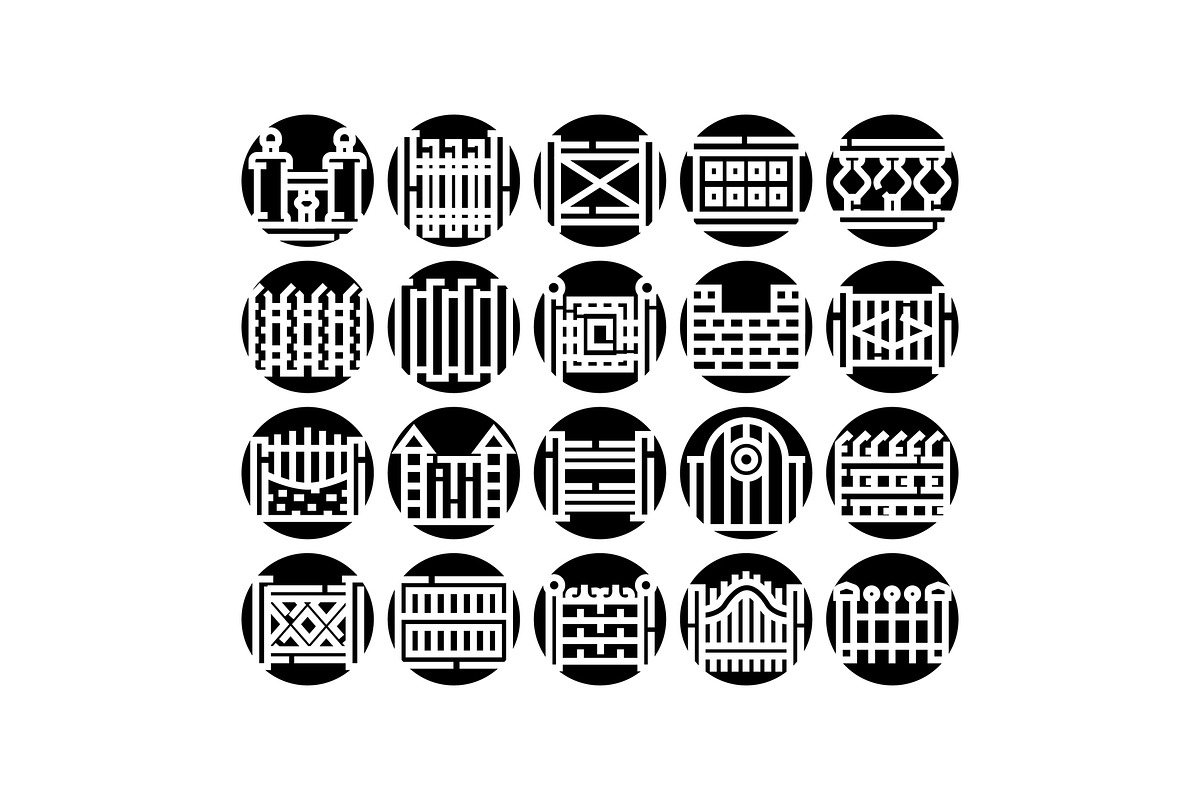 Fence and gate barrier styles icon, an Object Graphic by pikepicture (Photo 1 of 3)