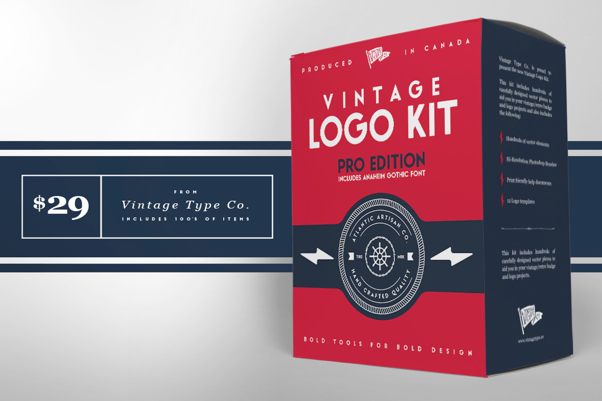 Vintage Logo Kit PRO, a Branding & Logo Template by Vintage Type Company (Photo 1 of 9)