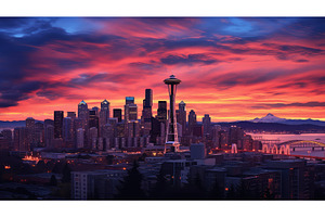buildings sunset urban background ai, an Architecture Photo by pikepicture