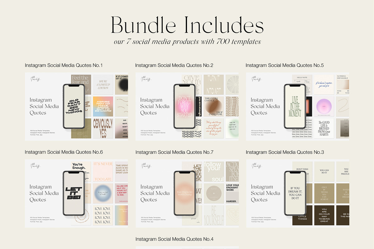 700 Bundle Instagram Quotes PS, a Social Media Template by Feel This (Photo 2 of 18)