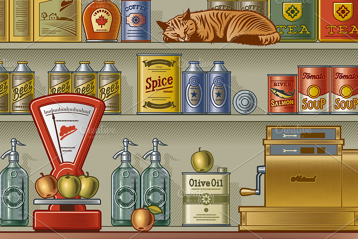 Retro Store, a Food Illustration by Retro Graphics (Photo 1 of 2)