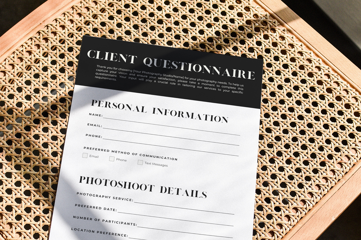 Photography Client Questionnaire, a Marketing Template by Blush Created (Photo 10 of 10)
