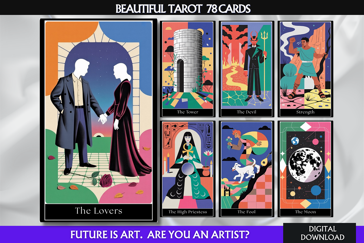 80s Retro Tarot Cards Deck, an Object Illustration by Mugio (Photo 1 of 6)