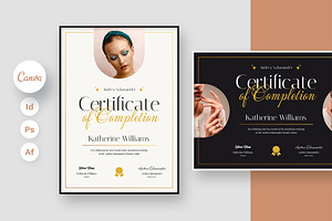 Esthetician Certificate Template, a Stationery Template by artbart