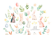 Happy Easter Watercolor Easter Bunny, an Animal Illustration by AlineArtStore (Thumbnail 3 of 11)