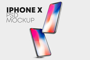 10 iPhone X PSD Mockup Set
