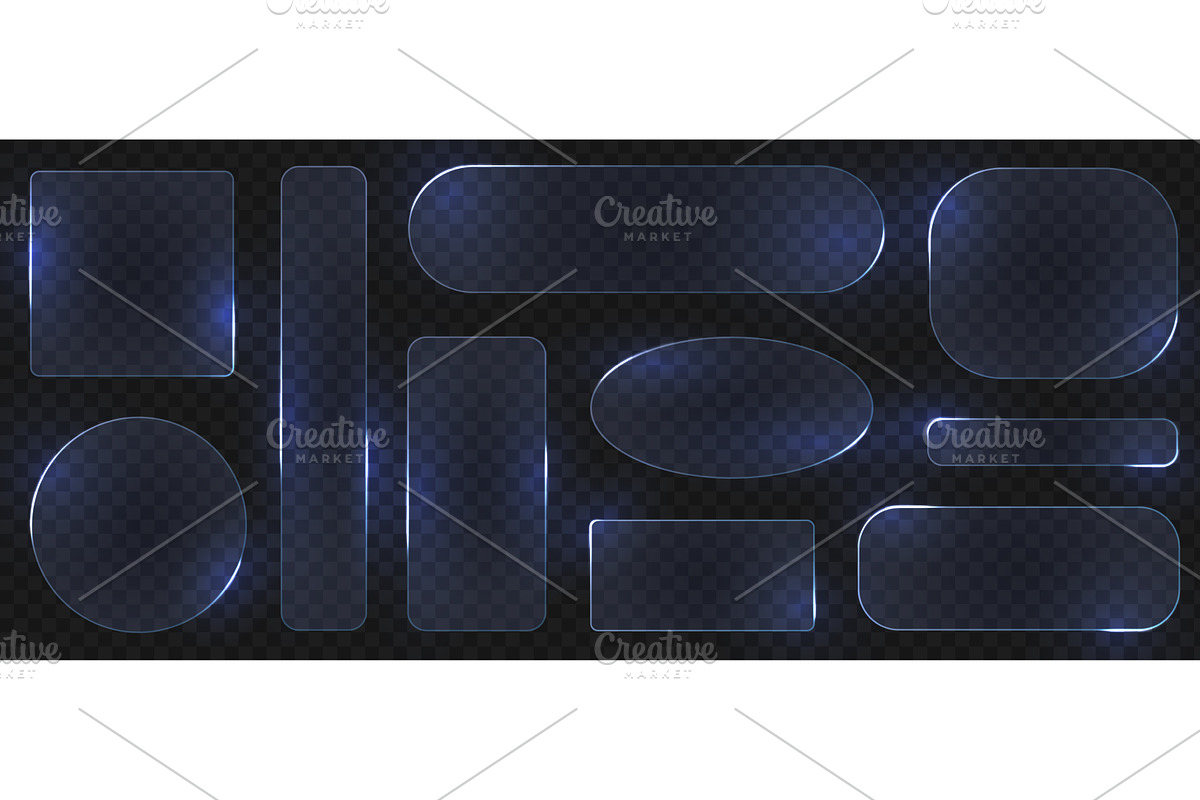 Glass frame. Square, circle and oval, an Illustration by Frogella