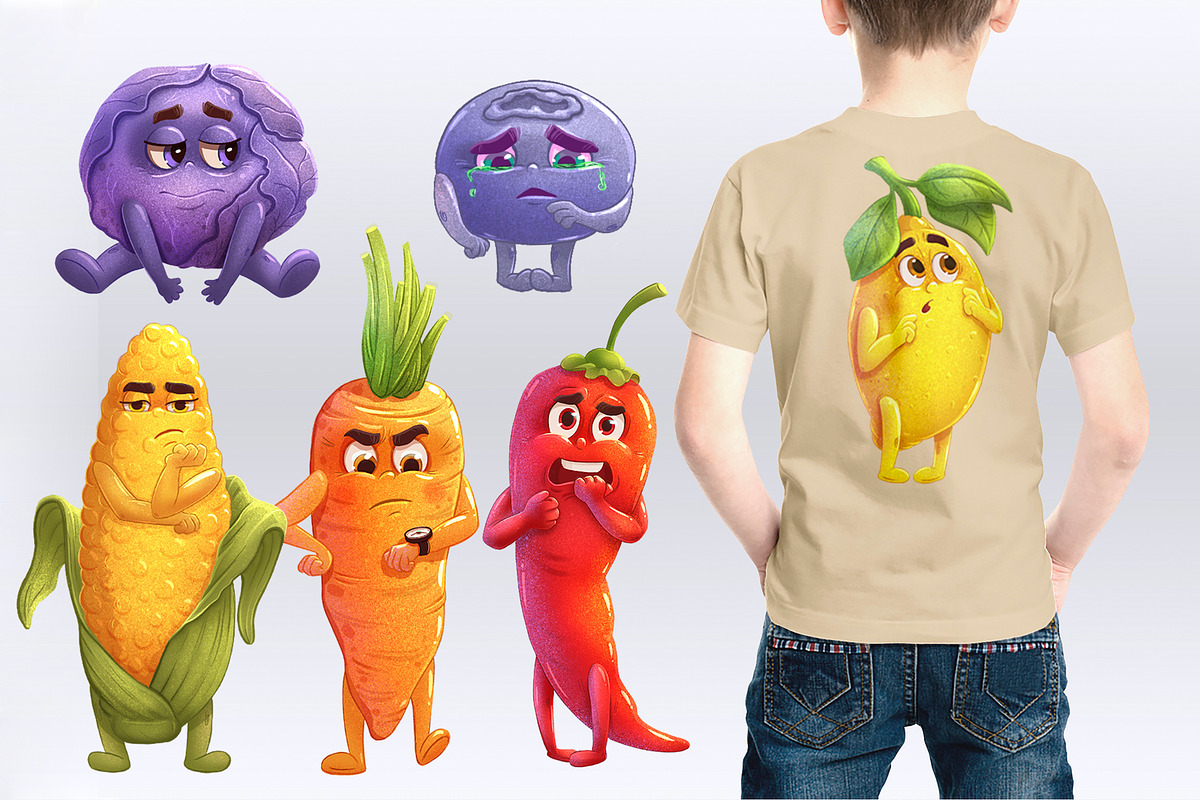 Funny emotion fruits and vegetables, a Templates & Theme by KrisPlazun (Photo 3 of 6)