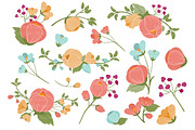 Bohemian Flowers Clipart & Vectors, an Illustration by Amanda Ilkov (Thumbnail 2 of 3)