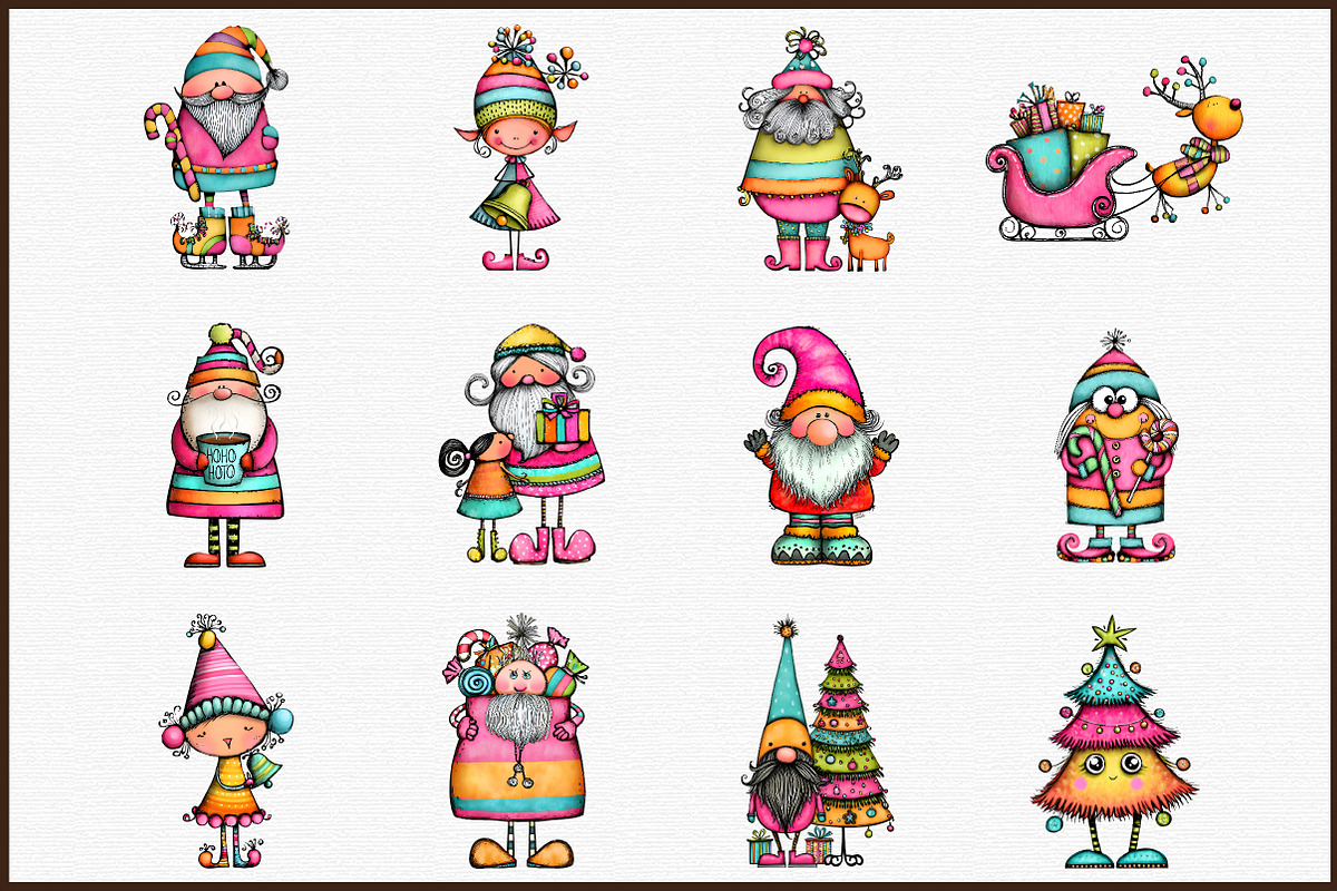 Whimsical Christmas Santa Clipart, an Illustration by Sublimation Artist (Photo 3 of 6)