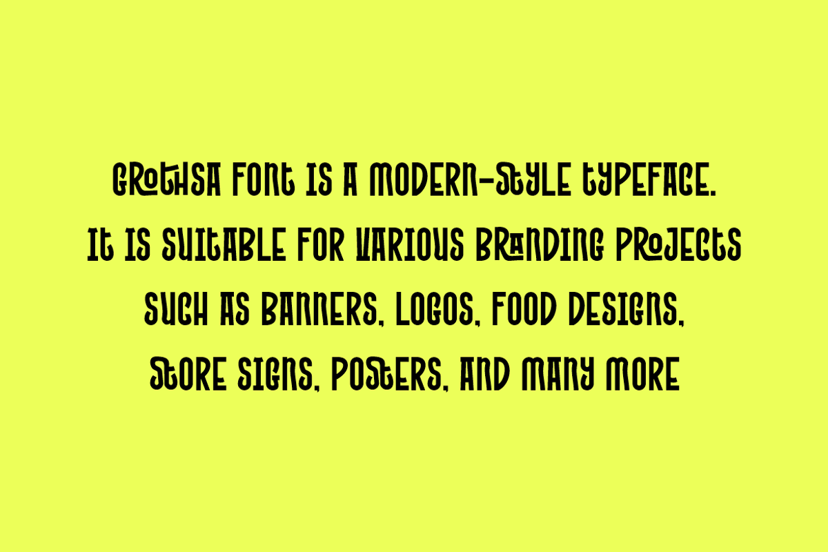 Grothsa - Creative Ligatures Font, a Sans Serif Font by QR Design Studio (Photo 5 of 8)