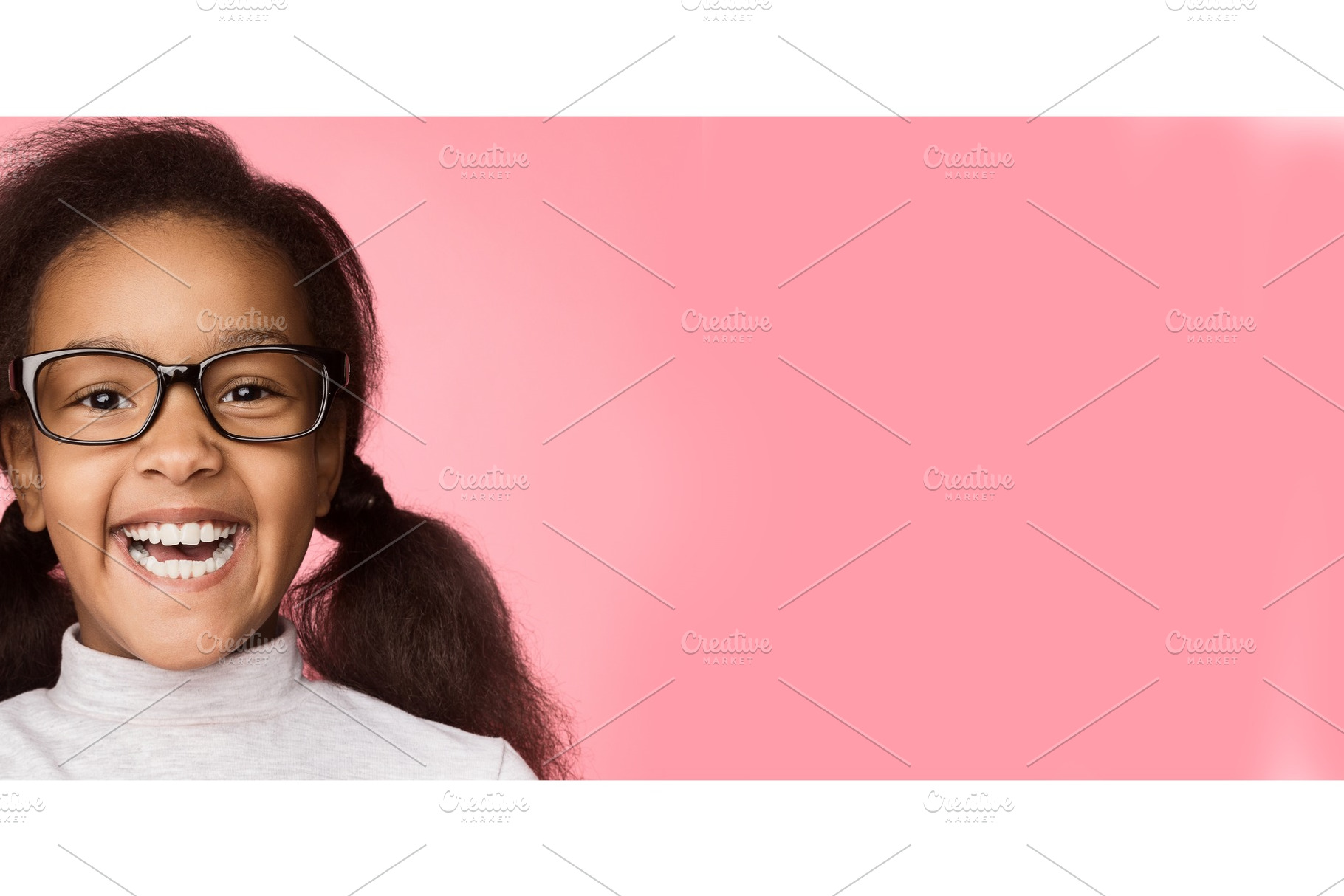 Africanamerican girl in eyeglasses containing african-american, black, and, a Person Photo by Prostock-Studio