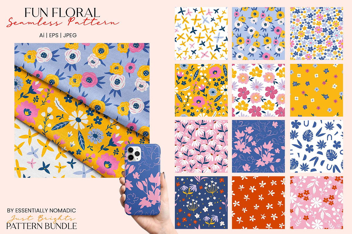 Just Brights Seamless Pattern Bundle, a Pattern Graphic by Essentially Nomadic (Photo 8 of 14)