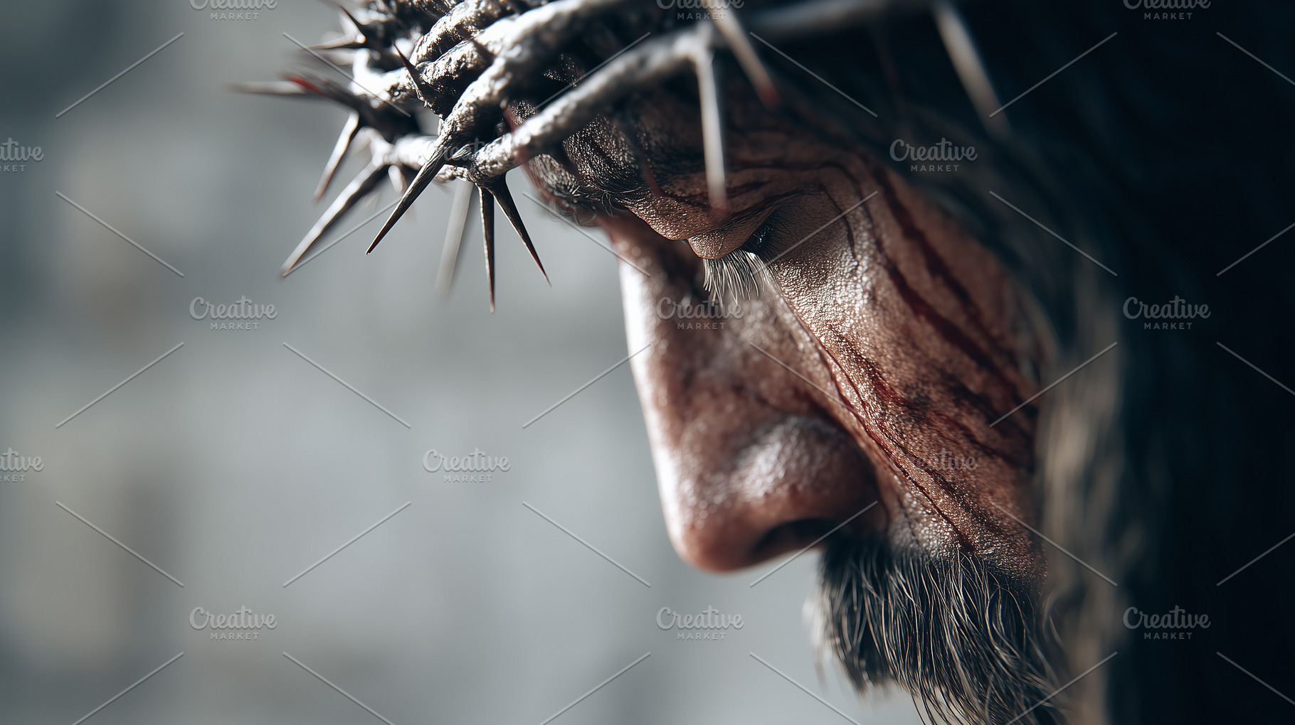 Dramatic portrait of Jesus Christ, a Holiday Photo by MistyDay