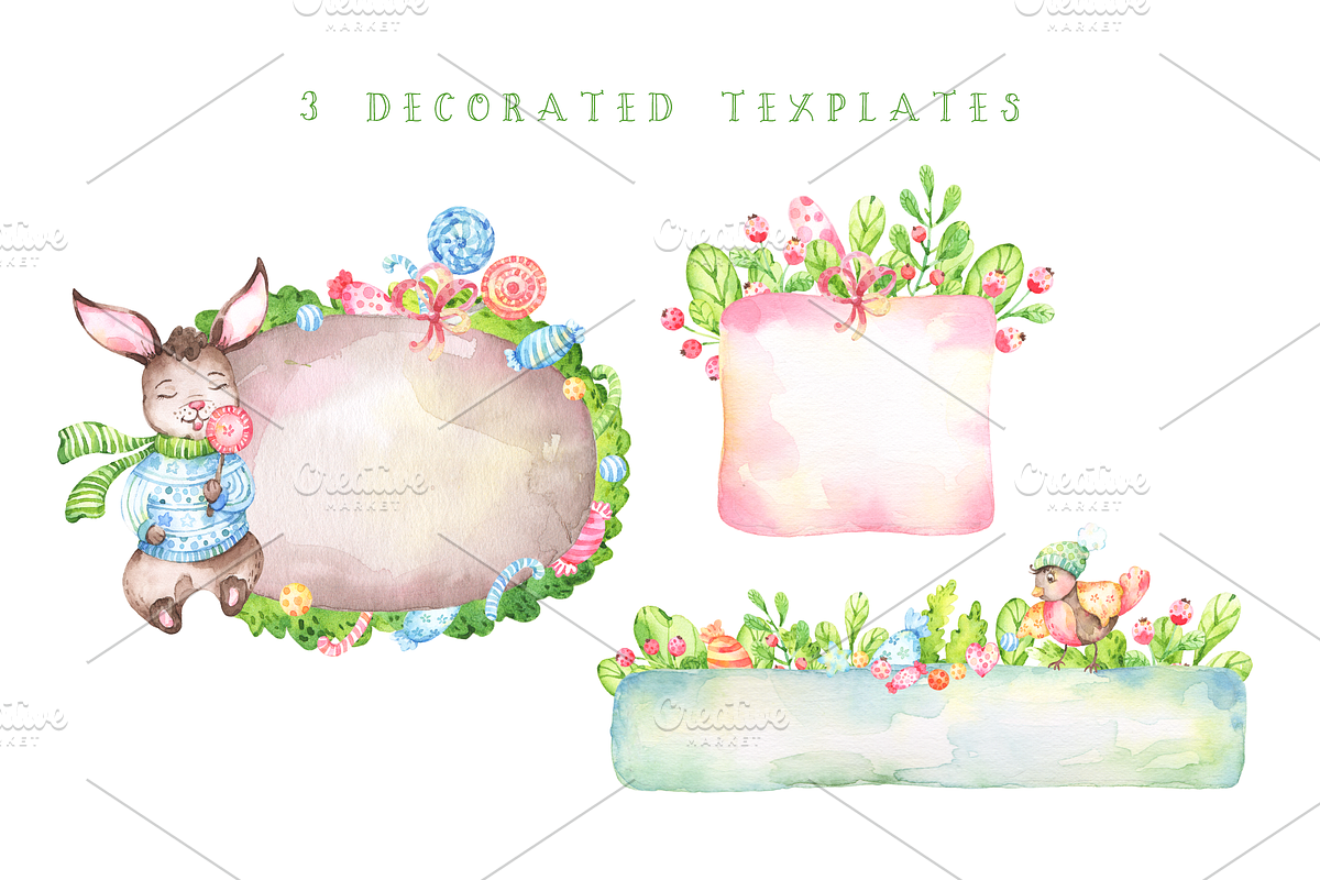 Very Merry Christmas Watercolor set, an Animal Illustration by Tatiana Troian (Photo 7 of 9)