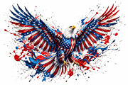 Bald Eagle Patriotic Watercolor PNG, an Animal Illustration by VetalStock (Thumbnail 2 of 8)
