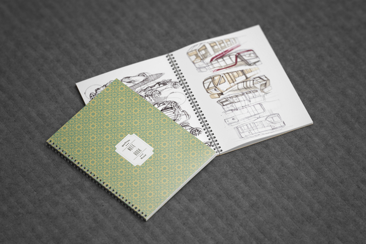 Sketchbook / Notebook Mock-Up, a Print Template by MassDream (Photo 7 of 13)