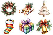 Watercolor Christmas Decor Clipart, an Illustration by Daily.Designs (Thumbnail 3 of 5)