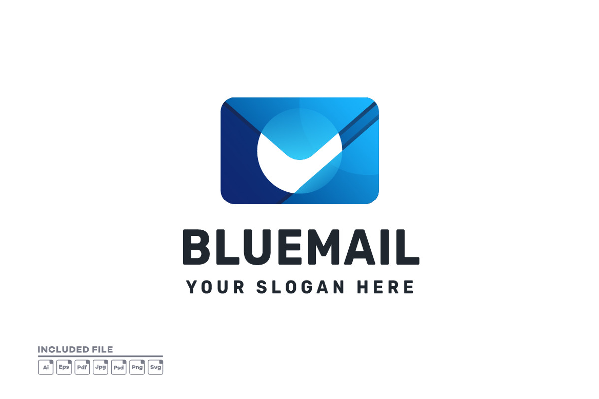 Mail Gradient Blue Color Logo Vector, a Branding & Logo Template by yuanesei