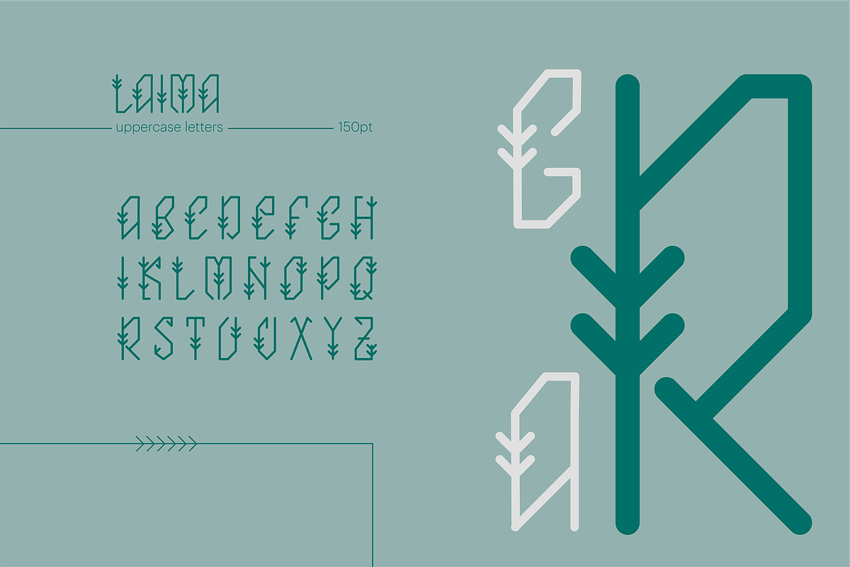 Laima Uppercase Ethnic Font preview 2