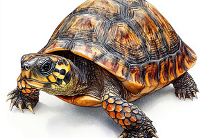 Ornate Box Turtle Detailed Watercolo, an Animal Photo by Pixeness Studio