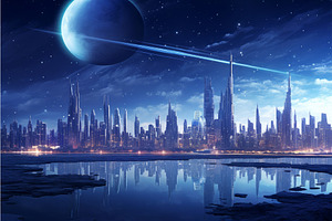 Eco-friendly Futuristic Cityscape