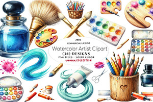 Watercolor Artist Clipart